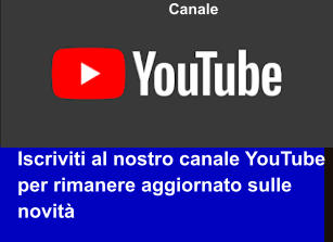 Canale Iscriviti al nostro canale YouTube per rimanere aggiornato sulle novità