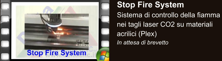 Stop Fire System Sistema di controllo della fiamma nei tagli laser CO2 su materiali acrilici (Plex) In attesa di brevetto